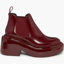 Sonia Rykiel Bottines|Chelsea boots en Cuir Montresor bordeaux - Talon 6 cm
