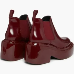 Sonia Rykiel Bottines|Chelsea boots en Cuir Montresor bordeaux - Talon 6 cm