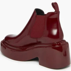 Sonia Rykiel Bottines|Chelsea boots en Cuir Montresor bordeaux - Talon 6 cm
