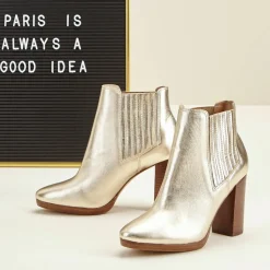 Cosmoparis Bottines|Chelsea Boots en Cuir Romi platine - Talon 9 cm