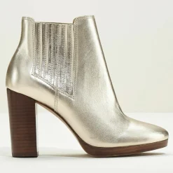 Cosmoparis Bottines|Chelsea Boots en Cuir Romi platine - Talon 9 cm