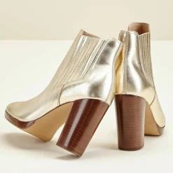 Cosmoparis Bottines|Chelsea Boots en Cuir Romi platine - Talon 9 cm