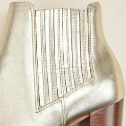 Cosmoparis Bottines|Chelsea Boots en Cuir Romi platine - Talon 9 cm