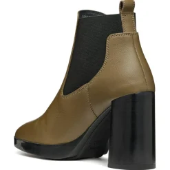 Geox Bottines|Chelsea Boots en Cuir Teulada olive/noir - Talon 9.5 cm