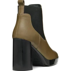 Geox Bottines|Chelsea Boots en Cuir Teulada olive/noir - Talon 9.5 cm