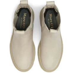 Marc O'Polo Bottines|Chelsea Boots en Cuir tige haute beiges