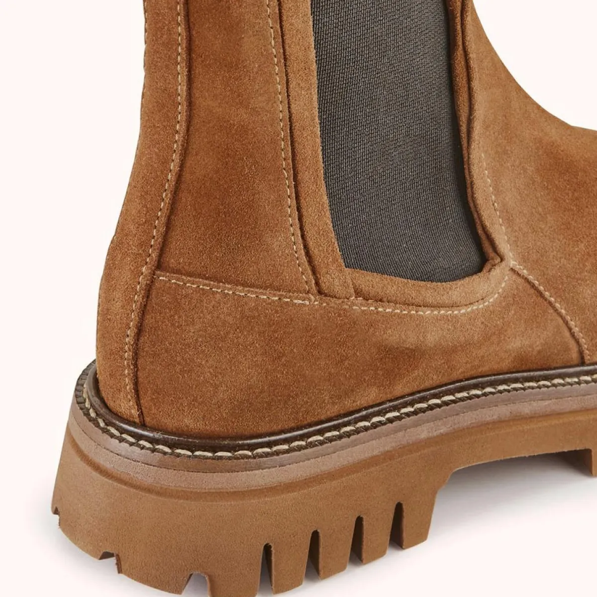 Cosmoparis Bottines|Chelsea boots en Velours de Cuir Teena tabac