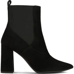 Geox Bottines|Chelsea Boots en Velours de Cuir Bigliana 90 noires - Talon 9 cm