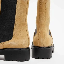 Apologie Bottines|Chelsea boots en Velours de Cuir Alice beiges