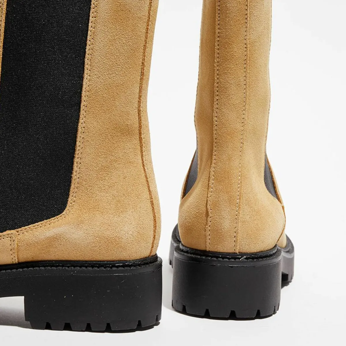 Apologie Bottines|Chelsea boots en Velours de Cuir Alice beiges