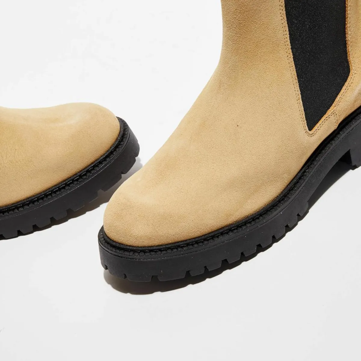 Apologie Bottines|Chelsea boots en Velours de Cuir Alice beiges