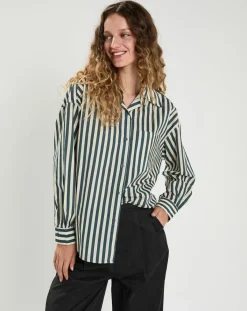 The Korner Chemises|Chemise Emy bleu/crème