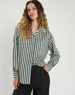 The Korner Chemises|Chemise Emy bleu/crème