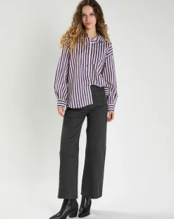 The Korner Chemises|Chemise Emy violet/crème