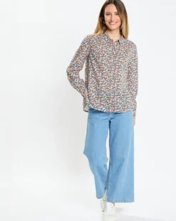 Marc O'Polo Chemises|Chemise à Fleurs orange/bleu