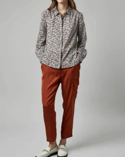 Marc O'Polo Chemises|Chemise à Fleurs orange/bleu