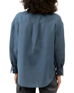 Marc O'Polo Chemises|Chemise 100% Lin sans manches Col bleu moyen