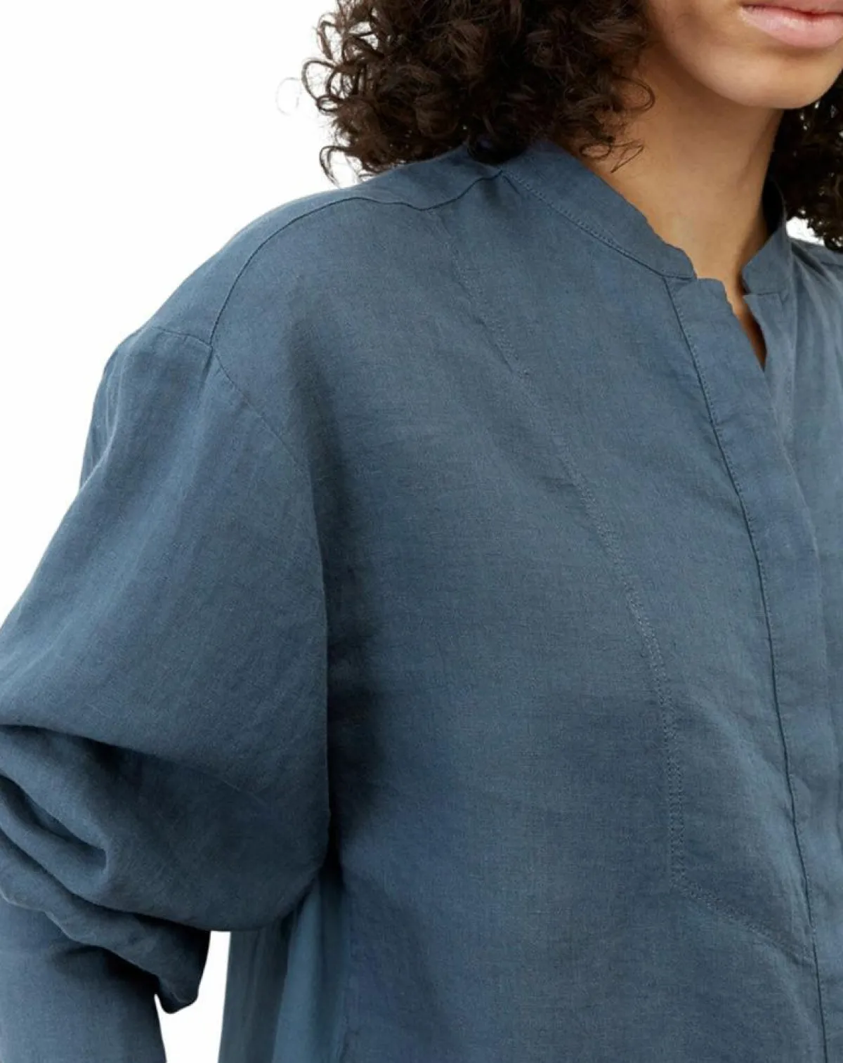 Marc O'Polo Chemises|Chemise 100% Lin sans manches Col bleu moyen