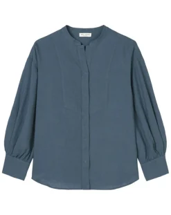 Marc O'Polo Chemises|Chemise 100% Lin sans manches Col bleu moyen