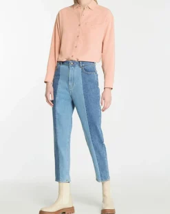 Galeries Lafayette Chemises|Chemise ample en Coton mélangé Paros rayée rose moyen