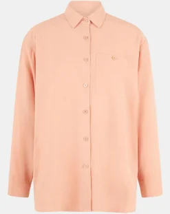 Galeries Lafayette Chemises|Chemise ample en Coton mélangé Paros rayée rose moyen