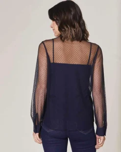 Indies Tops Et Blouses|Chemise avec Top Plume marine