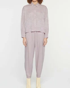 Forte forte Chemises|Chemise Boxy Jacquard mauve