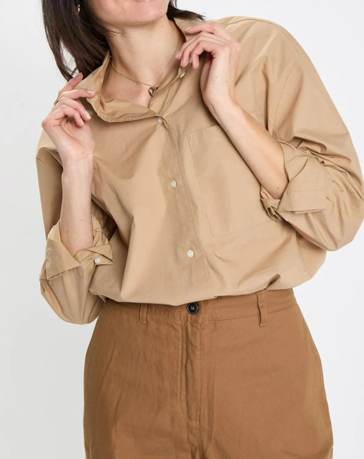 Marc O'Polo Chemises|Chemise boyfriend beige