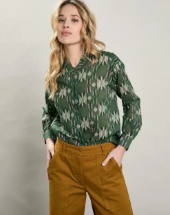 Hartford Chemises|Chemise Camu verte