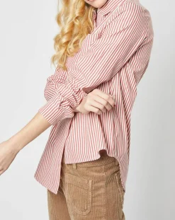 Karl Marc John Chemises|Chemise Candeur à rayures terracotta