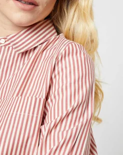 Karl Marc John Chemises|Chemise Candeur à rayures terracotta