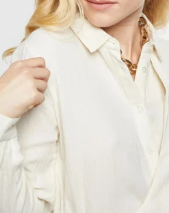 Karl Marc John Chemises|Chemise Capitaine en Gaze de Coton crème