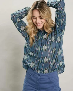 Hartford Chemises|Chemise Cinema imprimée bleue