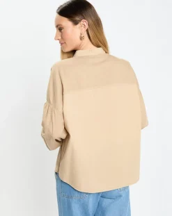 Marc O'Polo Chemises|Chemise Col Mao Poche beige moyen