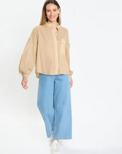 Marc O'Polo Chemises|Chemise Col Mao Poche beige moyen