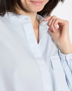 Marc O'Polo Chemises|Chemise Col Mao Poche bleu clair