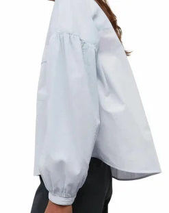 Marc O'Polo Chemises|Chemise Col Mao Poche bleu clair