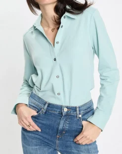 Marc O'Polo Chemises|Chemise col polo bleu clair