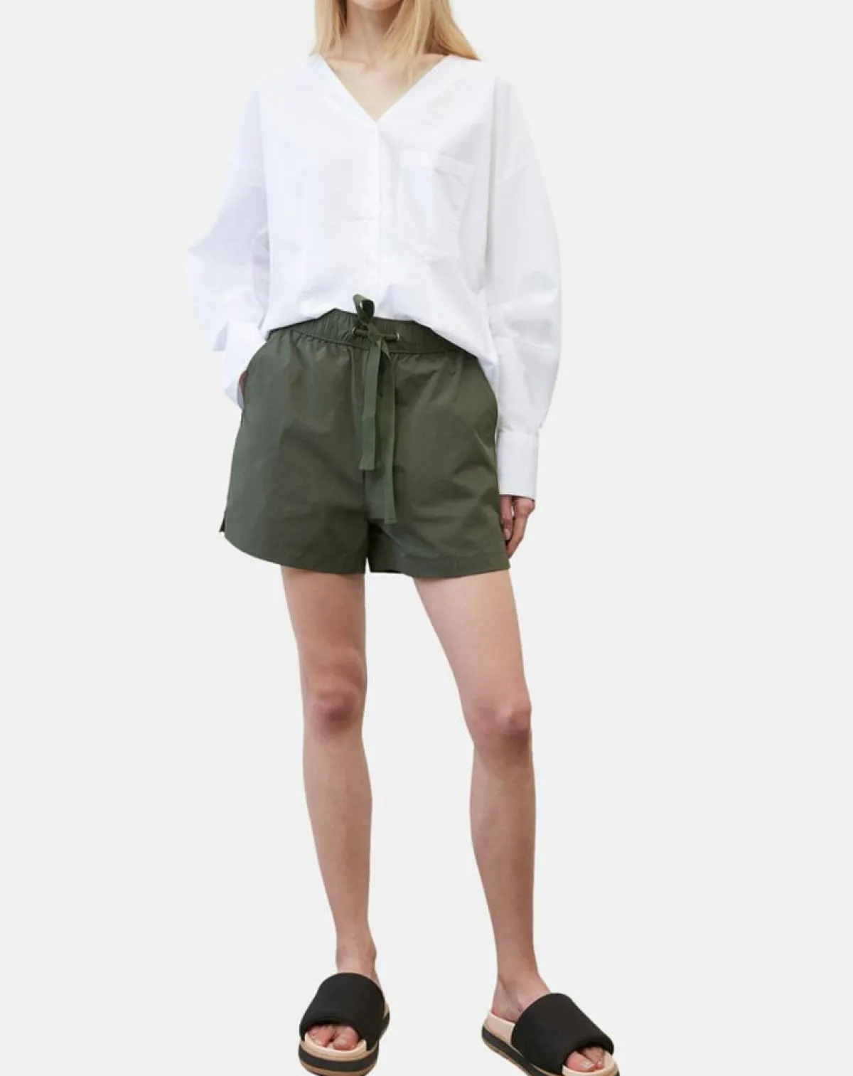 Marc O'Polo Chemises|Chemise col V poche blanche