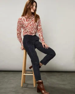 Hartford Chemises|Chemise Coraz imprimée orange sombre