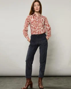 Hartford Chemises|Chemise Coraz imprimée orange sombre