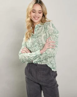 Hartford Chemises|Chemise Coraz imprimée verte