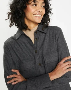 Jodhpur Chemises|Chemise Corfou en Laine mélangée gris foncé