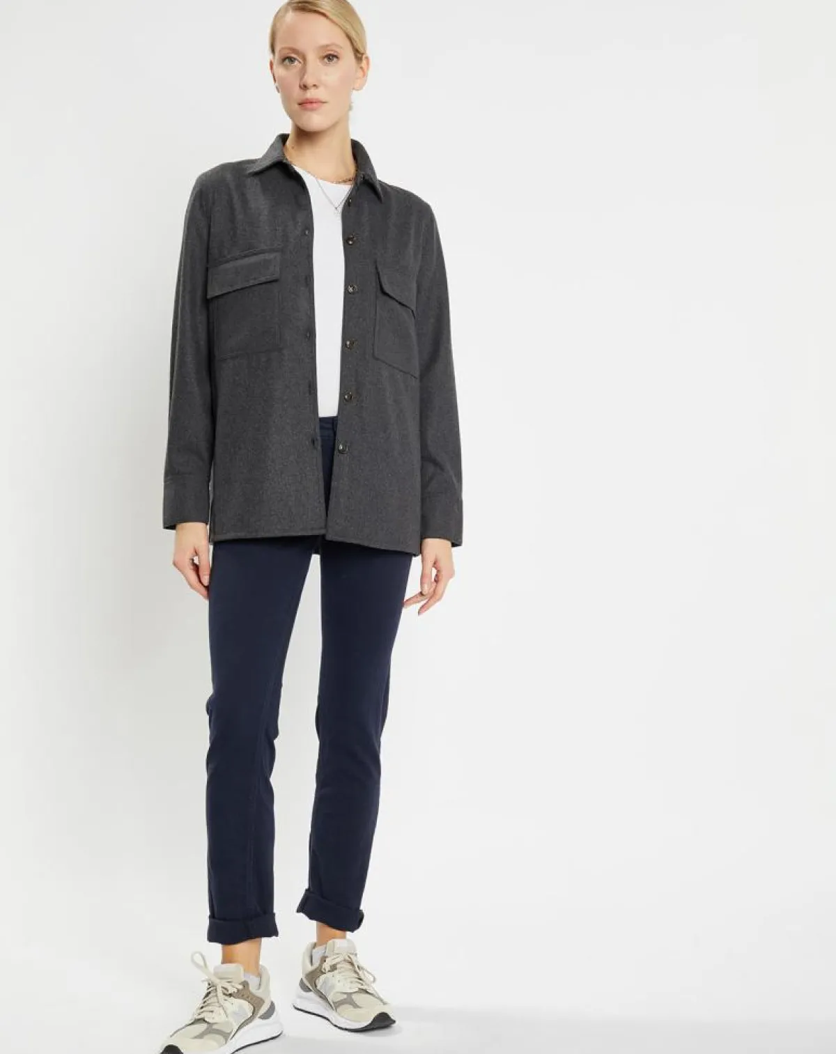 Jodhpur Chemises|Chemise Corfou en Laine mélangée gris foncé