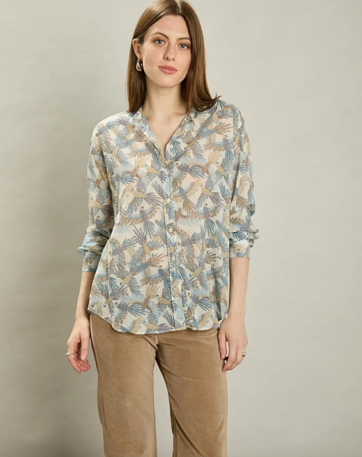 Hartford Chemises|Chemise Cristal blanc brut/bleu