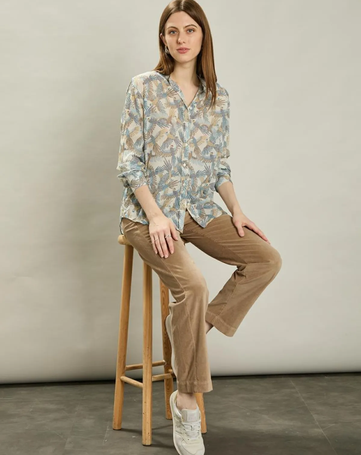 Hartford Chemises|Chemise Cristal blanc brut/bleu