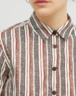 Chloé Stora Chemises|Chemise Dawn à rayures terre