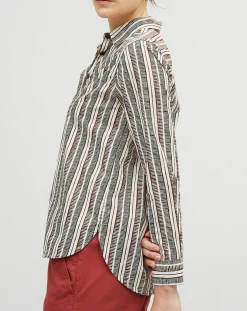 Chloé Stora Chemises|Chemise Dawn à rayures terre