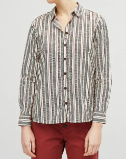 Chloé Stora Chemises|Chemise Dawn à rayures terre