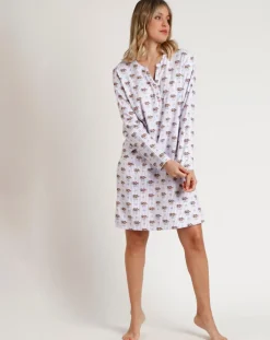 Admas Lingerie, Nuit|Chemise de nuit All You Need Is Sleep C mauve